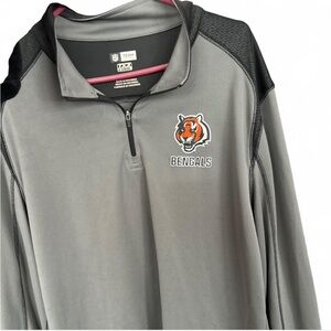 NFL Bengals Gray and Black Quarter-Zip Pullover